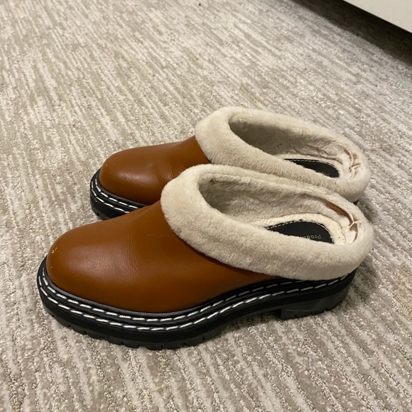Proenza shearling lined leather mules